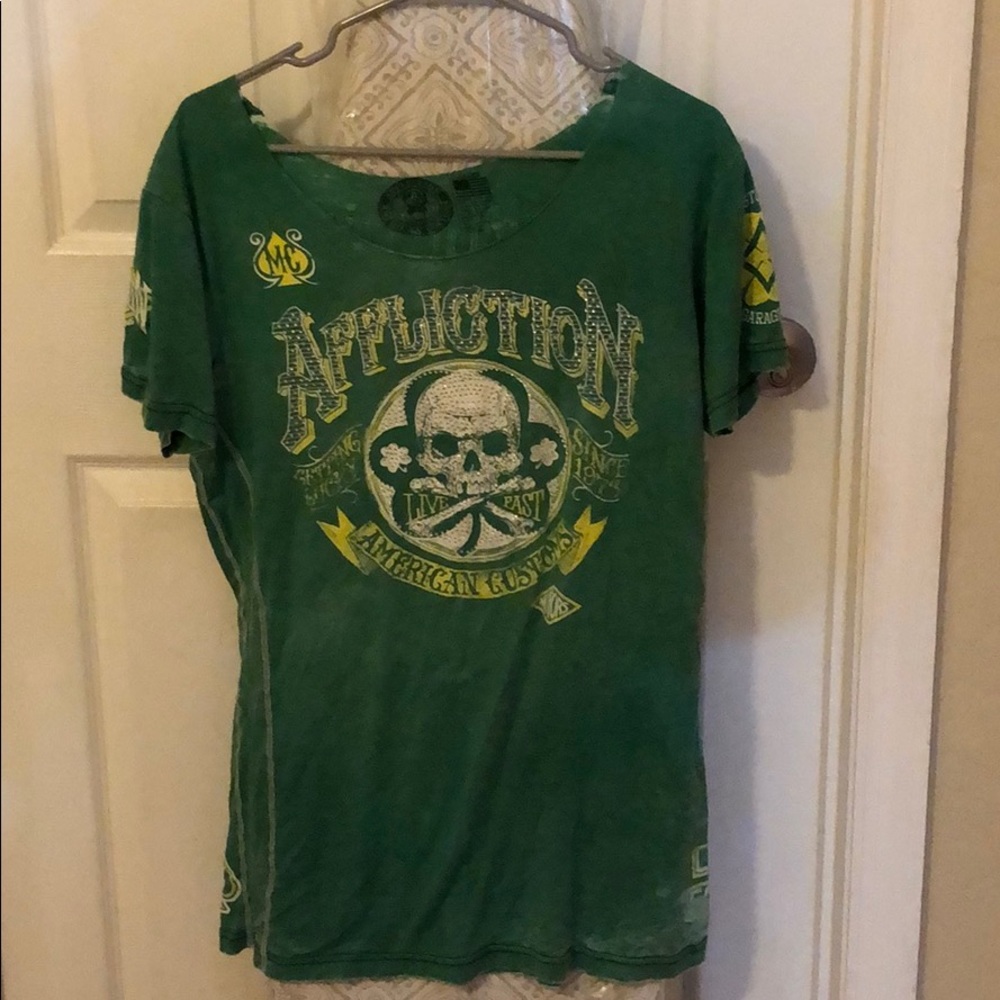 XL green Affliction t-shirt